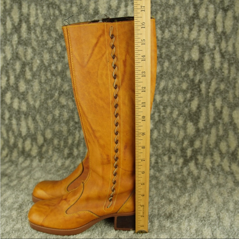 Frye-Style Tan Vintage Leather Calf Boots size 7 - Picture 15 of 16